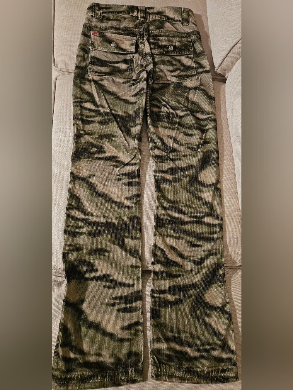 BDG Urban Outfitters Camo Corduroy Cargo Pants High Waist Flare Skate Size 0